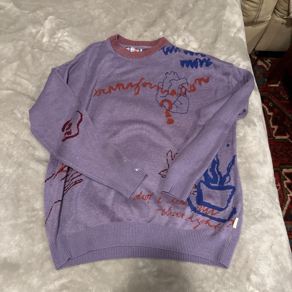 Urban Outfitters Lavender Graphic Crewneck Sweater